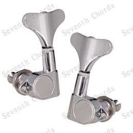 A Set 5 Pcs Fish tail Buttons Chrome Bass String Tuning Pegs Tuners Machine Heads for 5 String Electric Bass Guitar