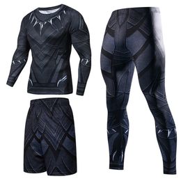 Men Sportswear Superhero Compression Sport Suits Quick Dry Clothes Sports Joggers Training Gym Fitness Tracksuits Running Set 220621