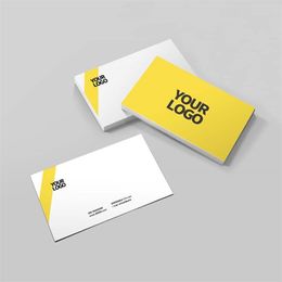 100200PCS Customised Business Card Personalised DoubleSided Printing 300GMG Matte Waterproof Paper Thank You Cards 220608