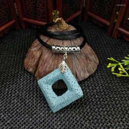 Pendant Necklaces BOEYCJR 5 Colors Lava Stone Necklace Chain Handmade Ethnic Vintage Long Statement For Men And Women