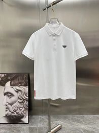 Designer Polos men Shirt Summer Short Sleeve T-Shirt Fashion Business Dress Shirt White Cotton Tshirt Casual Sweater Large Size PR13