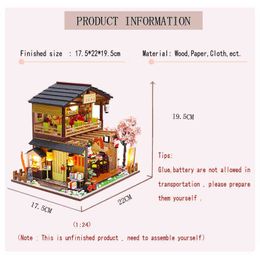 DIY Wooden House Japan Style Miniature Doll House Kits Mini Dollhouse with Furniture Precised Design Dollhouse For Decoration