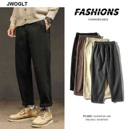 Autumn Korean Fashion New Casual Pants Men Solid Colours Regular Fit Stright Chinos Casual Trousers Male Clothing 210412