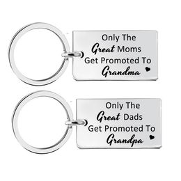 Only The Great Moms Grandpa Grandma Metal Letter Key Chain Rings for Men Women Car Keys Ring Pendant Thank You Mother's Day Birthday Gift Wholesale Stainless Steel