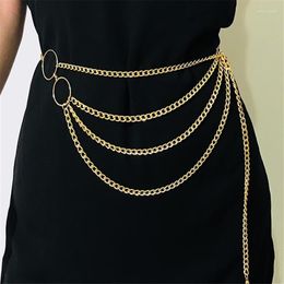 Belts Tassel Gold Chain Belt For Women Dresses Designer Punk Waistband Fringe Silver Waist Female Metal Dress BeltBeltsBelts Emel22