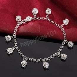 925 Sterling Silver Crown Pendant AAA Zircon Bracelet For Women Wedding Engagement Party Fashion Jewellery