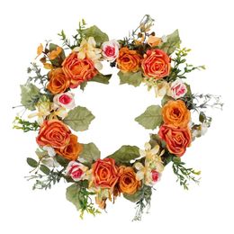 Decorative Flowers & Wreaths Window Door Front Wall Hanging Party Garland Decor Wedding Home Small Berry Wreath 18 Boxwood WreathDecorative