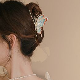 Barrettes S3067 Fashion Jewellery Colourful Butterfly Hairclip For Women Large Grip Hair Clip Boddy Pin Lady Girl Barrette Back Head Shark Clip Hair Accessories
