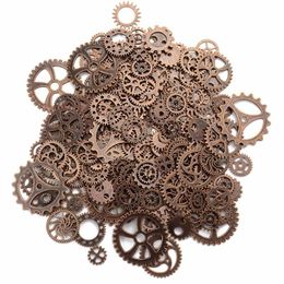 67pcs Antiqued Bronze Alloy Round Gear Look Pendant Charms Jewelry Craft Finding 