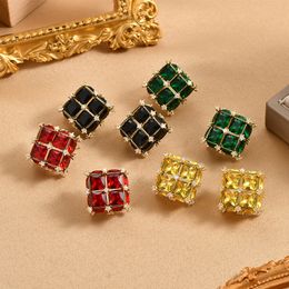 Brand fashion luxury micro-set shiny zircon S925 silver needle stud earrings women high-end 18k gold plated earring Jewellery