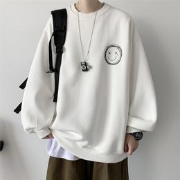 HOUZHOU Men's Sweatshirt for Boy Crewneck Graphic Clothing Top Shirt s Men Couple Clothes Korean 220325