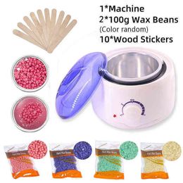 NXY Epilator Wax Machine Heater Dipping Pot Hair Removal Beans Wood Stickers ing Kit Cera Depilatoria Depilation 0621