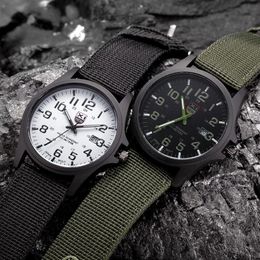 Wristwatches Fashion Mens Date Military Stainless Steel Analog Quartz Army Sports Wrist Watch