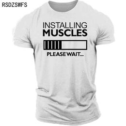 Men's T-Shirts 2022 Arrival 3D Print T Shirt For Men Muscles Shirts Sport Outdoor Gym Off Retro White Black Top Tees XXS-5XL