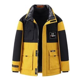 Military Parka Men 90% White Duck Down Jacket Coat Thick Male Winter Men Parkas Windbreak Patchwork Clothing Couple Brand 201209