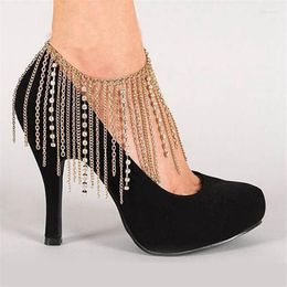 Anklets Crystal Tassel Bohemian Anklet Chain For Women Girl Trendy High-heeled Shoes Handmade Foot Jewelry Barefoot Sandals Accessory Marc22