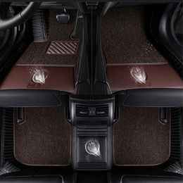 Car floor mats for Tesla logo Model S  X fit Jaguar F-PACE F-TYPE XF XJ XE XFL for Alfa Romeo Stelvio Giulia car-styling carpet231N
