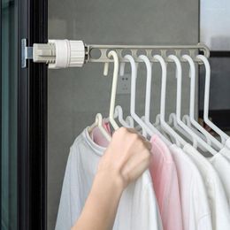 Hangers & Racks Window Frame Clothes Hanger Portable Indoor 8-holes Drying Rack Bathroom Accommodated Hanging Rail