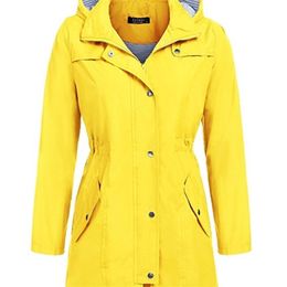 Yellow Long Poncho Raincoat Women Hiking Waterproof Solid Outdoor Ladies Hooded Womens Raincoat Jacket Rain Coat Adult Travel WW 201016