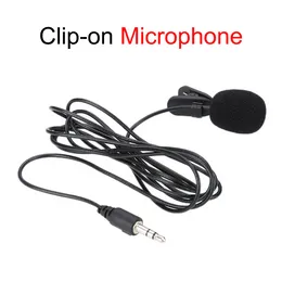 Mini Portable Microphones 1.5m Clip-on Condenser Lavalier Tie Clip Microphone For Audio Studio Wired Mic For PC Laptop