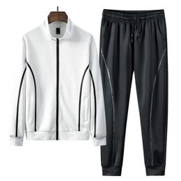 Men's Tracksuits Men's Men Outfit Set Sweat Suits Sets Casual Sportswear Tracksuit Fashion Sweatshirt 2PCS Jacket Pants Young MaleMen's