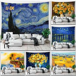 Tapestry Van Gogh Carpet Wall Hanging Bohemia Room Decor Hippie Moon Star Night