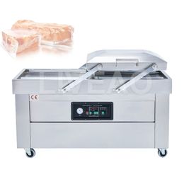 Kitchen Peanut Bean Foods Bread Double Chamber Vacuum Shrink And Packing Machine
