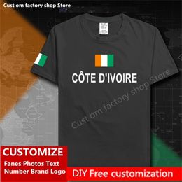 Cote Ivoire Ivory Cotton T shirt Custom Jersey Fans DIY Name Number Brand Fashion Hip Hop Loose Casual T shirt 220616