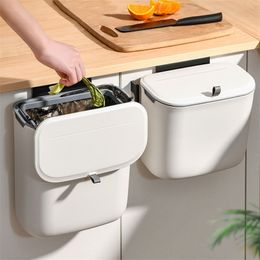 7L9L Wall Mounted Kitchen Dustbin Rubbish Car Recycle Trash Garbage Can Waste Bin For Home 220618
