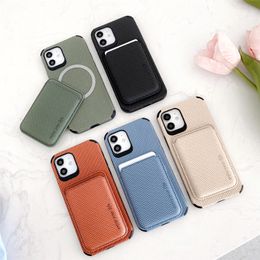 Luxury custom magnetic leather mobile cell phone cases for iphone 13 pro max 12 11 xs xr 7 8 magsafe case