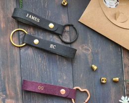 Keychains Personalised Leather Keychain. Custom Monogrammed Keychain Wedding Favour Enek22