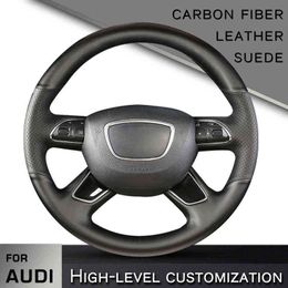 Custom Car Steering Wheel Cover For Audi A3 A4 20132018 A6 20052018 Q3 20122018 q5 Q7 20132018 Interior J220808