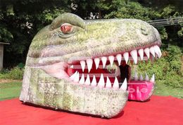 3.9m long Giant T-Rex Inflatable Dinosaur Head Tunnel Tent used in events decoration tyranosaurus rex balloons