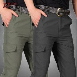 Men's Pants Cargo Men Summer Quick Dry Multi-Pockets Tactical Trousers Male Outdoor Sports Hiking Climbing Loose Military Mens PantsMen's Na