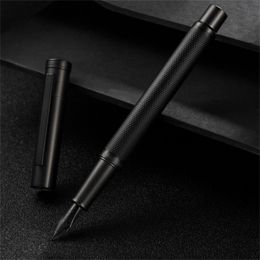 Hongdian Black Forest Metal Fountain Pen Black EF/F/Bent Nib Beautiful Tree Texture Writing Ink Pen for Business Office 220812