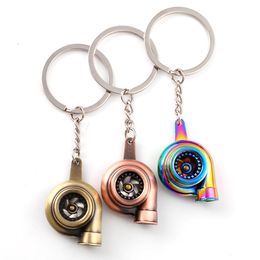 Keychains & Lanyards Mini Turbo Turbocharger Keychain Spinning Key Ring Metal Keyring Car Styling Car Interior Accessories 0D3Q