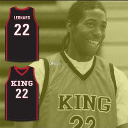 Nikivip Kawhi Leonard #22 Martin Luther King High School Wolves Basketball Jersey White Red Black Retro Men's Stitched Custom Number Name Jerseys