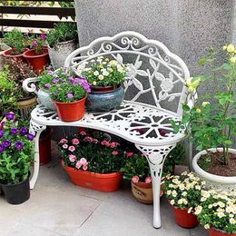 Camp Furniture Love Seat Cast Aluminium Leisure Chair Park Yard Bench Garden For Outdoor Decoration Rose Design BronzeCamp