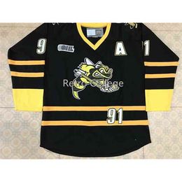 Thr SARNIA STING #91 Steven Stamkos 17 Matt Martin Black Hockey Jersey Mens Embroidery Stitched Customize any number and name Jerseys