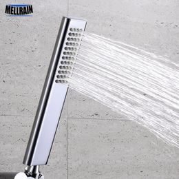 Quality brass hand hold shower head square rounded rectangle design polishing bright chromed water saving sprayer 201105