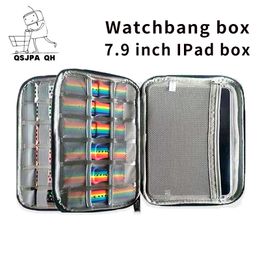 7 9 inch IPad Box Travel Watch Organiser Case Holder band Storage For band Strap Double Layer 220617