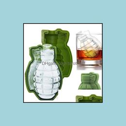 3D Grenade Shape Ice Cube Mould Creative Sile Trays Moulds Kitchen Bar Tool Mens Gift Cream Maker Party Drinks Drop Delivery 2021 Tools Kitche