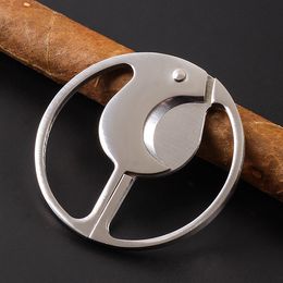 Factory Supply Round cigar cutter cigar scissors cigar scissors metal stainless steel thickened double-edged punch tobacco accessories