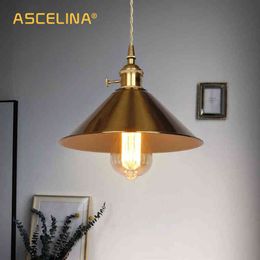 ASCELINA New Pendant light Nordic E27 Head Led Vintage Pendant Lamp With Button Switch Hanging Lamp For Bedroom Living Room H220415