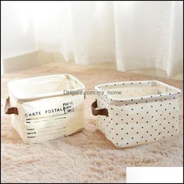 Storage Bags Home Organization Housekee Garden Finishing Cotton Linen Bread Basket Cloth Waterproof Foldable Drop Delivery 2021 615Xf