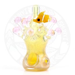 4 Inches Coral and Goldfish Hand Pipe Hookah DAB Rig Smoking Accessory for Tobacco Bong Water pipe