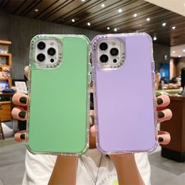 Candy Colour 3 IN 1 SHS Protective Phone Cases For iPhone 13 12 11 Pro Max Xs Xr 7 8 Plus Shockproof Cover