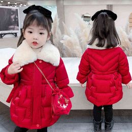 Children Girl Coat Fashion Christmas Mesh Winter Girls Coat Kid Warm Outerwear Jackets For Girls Thicker Clothing 2 4 6 Year J220718