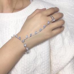 Link Chain Fairy Shinning CRYSTAL BRACELET WOMEN Ins Fashion Trend Exaggeration Ring Integration Latin Dance AccessoriesLink Kent22