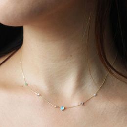 Chains Delicate White Fire Opal Pendants For Women 925 Sterling Silver Necklace Elegant Natural Stone Fashion Jewelry Gift CollierChains